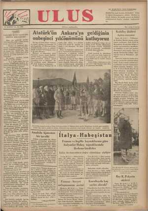 Ulus Gazetesi 27 Aralık 1934 kapağı