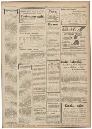  28 İLKKÂNUN 1934 CUMA Mili Müdafaa Vekâleti satın alma komisyonu ilanları. İLAN Ordu için 155 000 adet pan- nan paketi kapalı