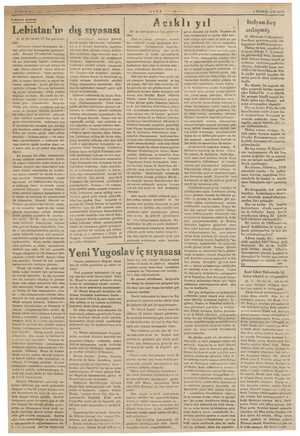  —— Lehistan'ı n ır 25. 12. 934 tarihli Lö 'Tan gazetesin den: Lehistanın sıyasal dururnunda dik - kati çeken bazı kaynaşmalar