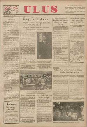 Ulus Gazetesi 11 Ocak 1935 kapağı
