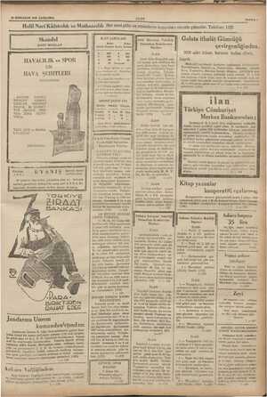     SAYIFA 7 30 SONKANUN 1935 ÇARŞAMBA ULUS Halil Naci Kâğıtcılık ve Matbaacılık Her nevi plân ve resimlerin kopyaları süratle