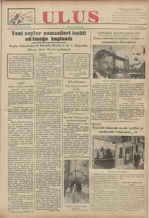 Ulus Gazetesi 2 Şubat 1935 kapağı
