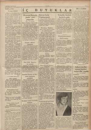  10 ŞUBAT 1935 PAZAR İnsanlar - âdetler Ganadirakideler Avrupa filmleri Dünyada çevrilen filimlerde bir şe- Yin farkına varmış