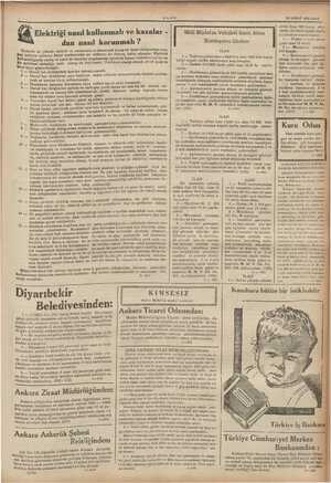       19 ŞUBAT 1935 SALI âlîlektrîği nasıl kullanmalı ve kazalar - dan nasıl korunmalı ? imli iş bi ğundan bun- Elektrik üksek