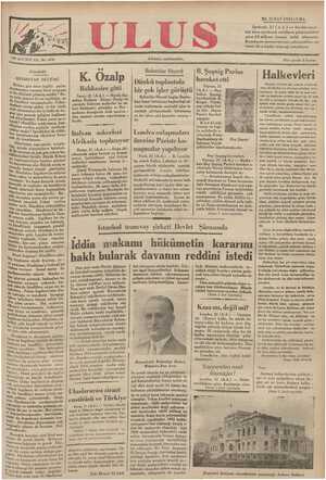 Ulus Gazetesi 22 Şubat 1935 kapağı