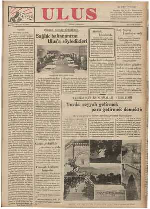 Ulus Gazetesi 26 Şubat 1935 kapağı