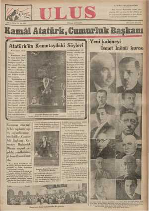    Atatürk'ün Kamutaydaki Söylevi Kamutayın - sayın üyeleri; Kamutayca, beni bu seçim devresi için de, Cumurluk  Baş -...