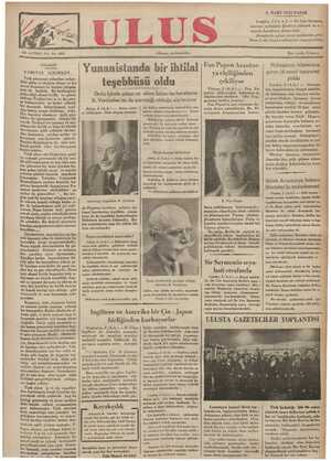 Ulus Gazetesi 3 Mart 1935 kapağı