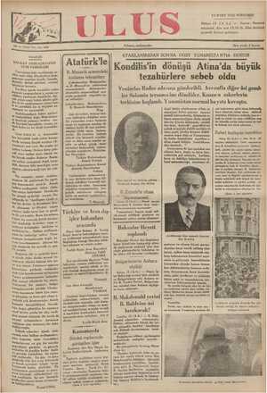 Ulus Gazetesi 14 Mart 1935 kapağı