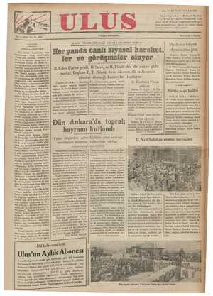 Ulus Gazetesi 23 Mart 1935 kapağı