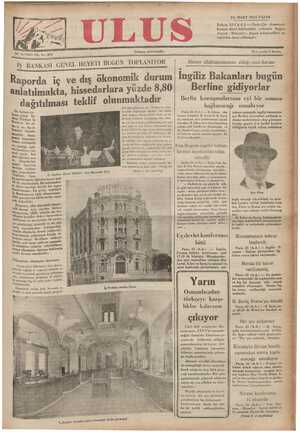 Ulus Gazetesi 24 Mart 1935 kapağı