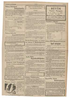  28 MART 1935 PERŞEMBE Ankara Belediyesi Başkanlığından: n su işleri müdürlüğü için 3 takım Voltman kombine su sayıcısı ve...