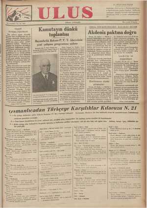      B Zei 14, NİSAN 1935 PAZAR Stokholm, 13 (A.A.) — Parlamentö Esveç- te harb levazımı imalini kontrol layihasını —...