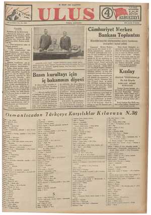 Ulus Gazetesi 29 Nisan 1935 kapağı