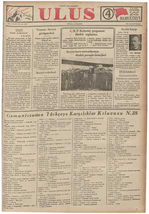 Ulus Gazetesi 1 Mayıs 1935 kapağı