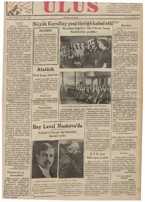 Ulus Gazetesi 15 Mayıs 1935 kapağı