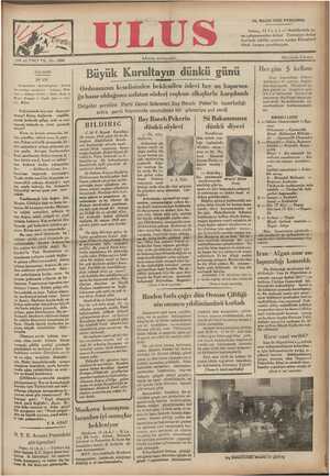 Ulus Gazetesi 16 Mayıs 1935 kapağı