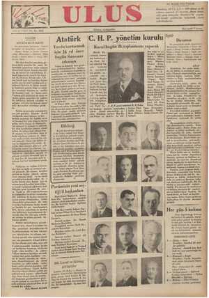 Ulus Gazetesi 19 Mayıs 1935 kapağı