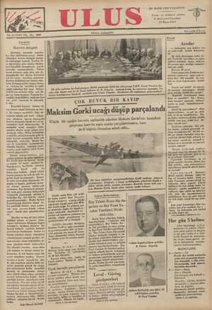 Ulus Gazetesi 20 Mayıs 1935 kapağı