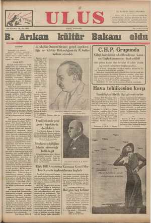 Ulus Gazetesi 12 Haziran 1935 kapağı
