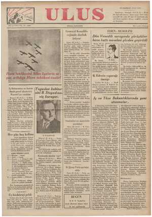 Ulus Gazetesi 25 Haziran 1935 kapağı
