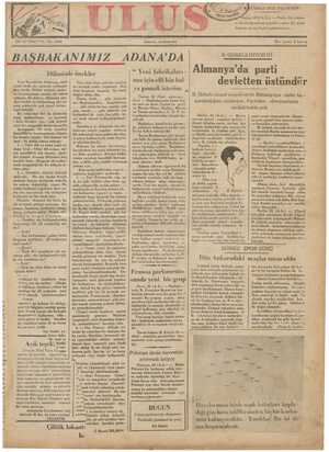 Ulus Gazetesi 1 Temmuz 1935 kapağı