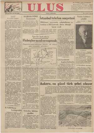 Ulus Gazetesi 20 Temmuz 1935 kapağı