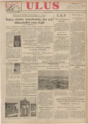 Ulus Gazetesi 26 Temmuz 1935 kapağı