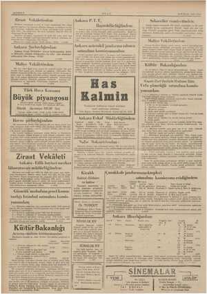    SAYIFA 8 t ULUS 24 EYLUL 1935 SALI Zâraat Vekâletinden: Memurin kanununun 4 üncü ve $ inci maddelerini haiz olmak şartiyle