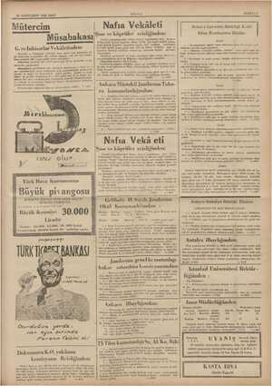    26 SONTEŞRİN 1935 SALİ Mütercim | Müsabakası mm Sü A S2 G.ve Kala Vekâletinden: Gümrük ve İnhisarlar vekilliği neşir işleri