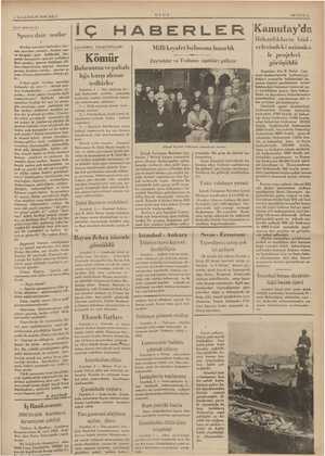  ği nik ERE 3 ILKKANUN 1935 SALI Spor işlerimizi a dair notlar Spor ( Herkei ar bahseder, her- Res spordan yanadır, herkes...