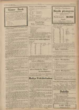    JUN 198 SALI 3ILKK Sümer Bank Genel |direktörlüğünder 'n mekteplerinden, ür dört senelik yüksek men- ki Avrupa v2 Amerik