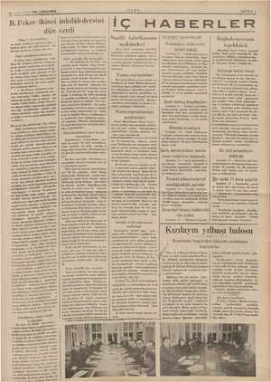  Era NUN 1935 ÇARŞAMBA B. Peker ikinci dün Başı 1. inci sayfada) g diğer u rl v. 1 birlik inkelâbının. onur! tailarka ii savi