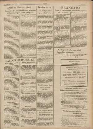    ; şe 22 ILKKÂNUN 1935 PAZAR en ği Er VLUS i EN , e vi il Arazi ve bina vergileri İnhisarların FRANSADA Atış poligonu yarın