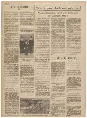  m al & © dargınlık! 25 İLKKANUN 1935 ÇARŞAMBA SAYIFA 4 isa is m ULU - Türk Gagauzlar vi Yabancı gazetelerde okuduklarımız...