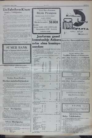  3 SONKÂNUN 1936 CUMA _————w Un Fabrikası Kirası Ia Valiliğinden: Antalya - iskelesinde rıh lâyet İdarei Hususiyesine aid Ün