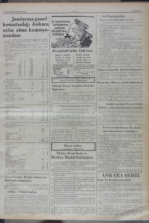    iZ SONKANUN 1936 PAZAR . Jandarma genel komutanlığı Ankara satın alma komisyo- nundan: lik basımevi ihtiyacı için aşağıda