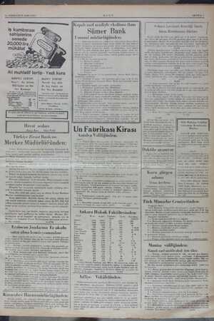    14 SONKÂNUN 1936 SALI iş kumbarası sahiplerine senede 20,000 lira mMükâfat iki muhtelif tertip - Yedi kura BIRINCI...