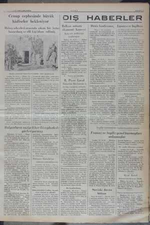      — LLOMHUN 1936 ÇARŞAMBA “Cenup cephesinde büyük hâdiseler bekleniyor Habeş askerler arasında çıkan bir isyan tırılmış ve