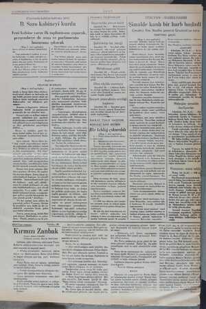  25 SONKÂNUN 1936 CUMARTESİ Fransada kabine buhranı bitti B. Saro kabineyi kurdu Yeni kabine yat (Başı 1. inci sayfada) Loren