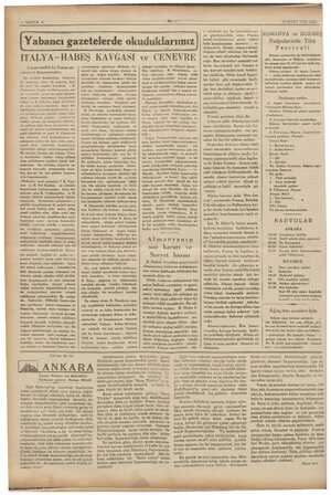    “SAYFA 4 | Yabancı gazetelerde okuduklarımız o İTALYA-HABEŞ KAVGASI “mart tarihli Le Temps gya- acet Da sından : m sel r
