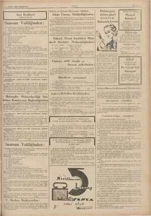     o İzm 16 MART 1936 PAZARTESİ Ateş Kraliçesi (TÜRKÇE SÖZLÜ) amsun Valiliğinden: Terme Kazasında yaptırılacak Mekte; p bien