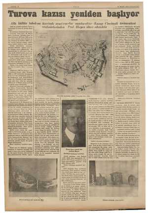  ULUS 21 MART 1936 CUMARTESİ SAYFA 6 — Turova kazısı yeniden başlıyor Altı kültür 1932 de yeniden başlanan hafriyatına ku...