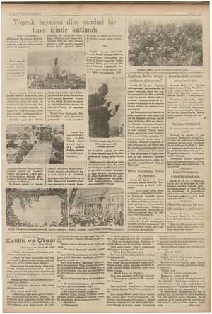    23 MART 1936 PAZARTES Toprak bayramı dün samimi bir hava içinde kutlandı * İ. inci sayfada) ba eciler, eek in Dünkü toprak