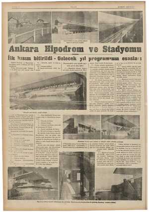    ULUS 23 MART 1936 PAZA Ankara sm ve eğerleme ei ve Stadyomu hik kısım bitirildi - Gelecek yıl ae esasla:ı a Stadyom ve...