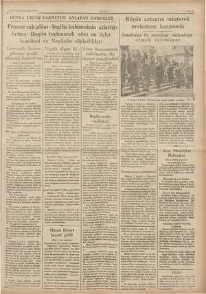    8 NİSSN 1935 CARŞAM”A .— ULUS DÜNYA UMUMİ VAZİYETİNİ ANLATAN HÂDİSELER Fransız suh plânı- İngiliz kabinesinin atlattığı...