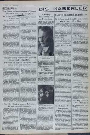  27 NİSAN 1936 PAZARTESİ | SON DAKİKA Yeni fransız parlamentosunun es' i den pek farklı olmıyacağı anlaşılıyor BB. Flanden,