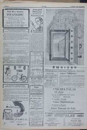    ' — SAYFA 8 Türk Hava Kurumu SU Şirndiye kadar binlerce ki Yeni tertip plânını gi 1 ci keşide 11 - mayıs - 1936 dadır....