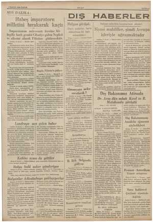    e PO AA > m ii pm vir ein öcükülelk ge ii ii — 3 MAYIS 1936 PAZAR BA ULUS vi . - SAYFA 3 Habeş imparatoru milletini...