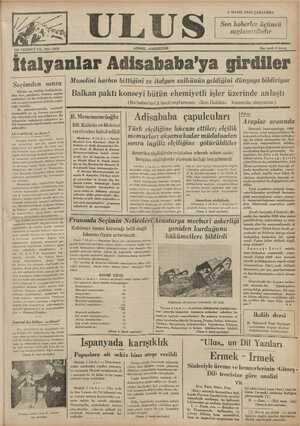    ON YEDİNCİ YIL. NO: 5305 İtalyanlar Adis Seçimden sonra Günün en mühim hadiselerin- den biri, şüphesiz, fransız seçimi...